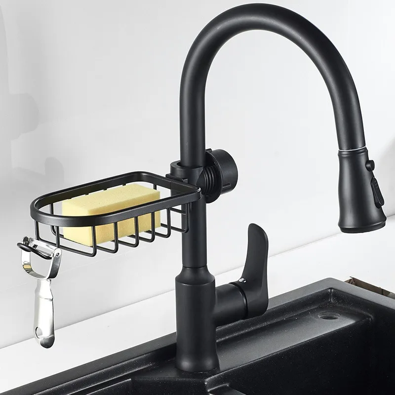 Bad Wasserhahn Lagerung Rack Dusche Shampoo Seife Halter Einstellbare Küche Waschbecken Lappen Schwamm Ablauf Rack Bad Zubehör