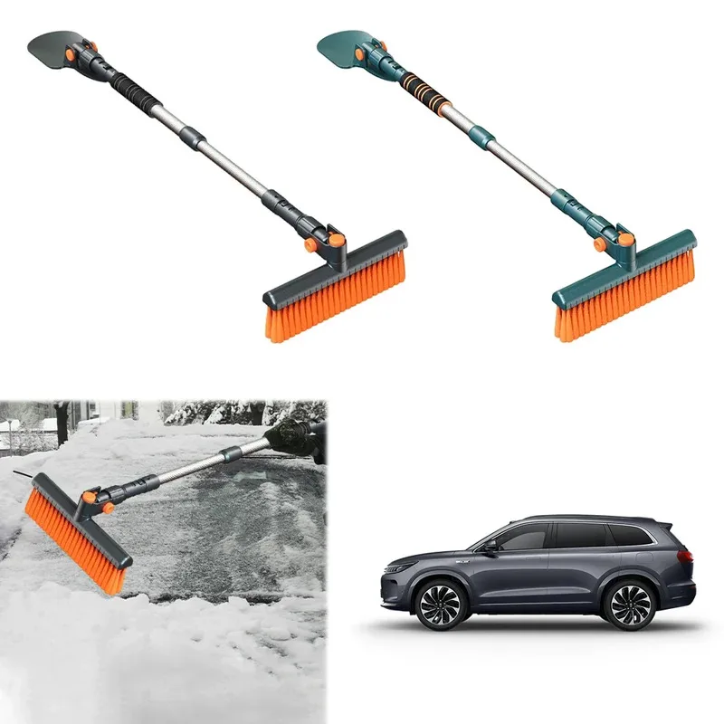 Ergonomic Extendable Retractable Snow Brush Ice Scraper for Cars SUVs - Winter Essential with Comfortable Grip