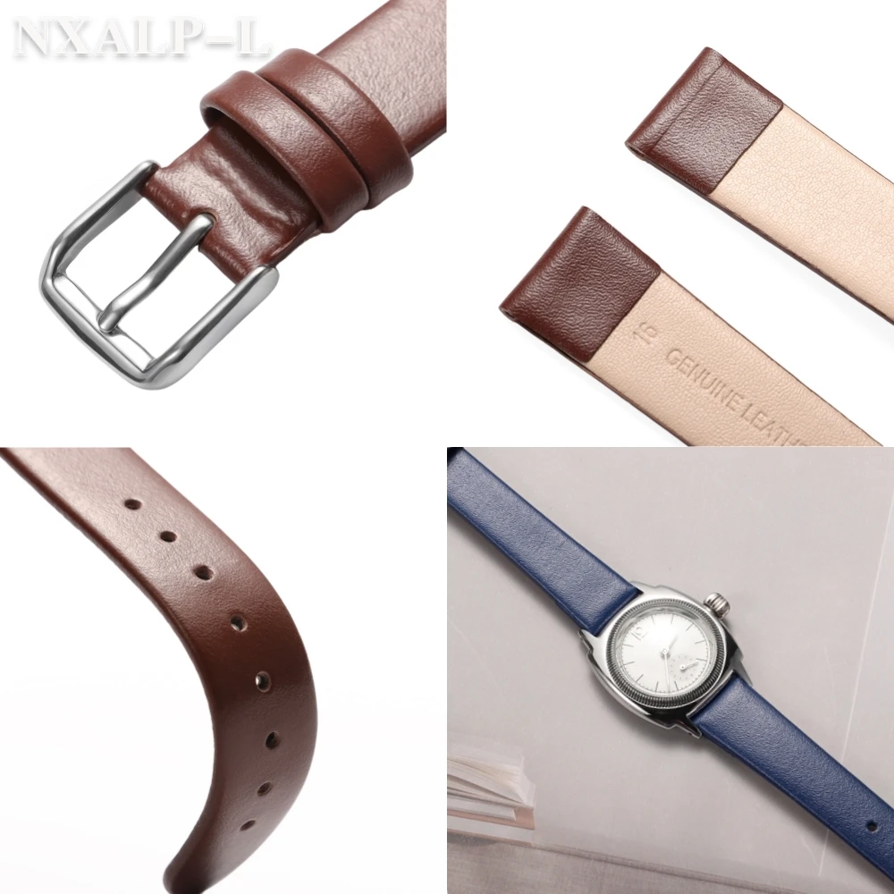 رقيقة جدا جلد العجل حزام (استيك) ساعة 10 مللي متر 12 مللي متر 14 مللي متر 16 مللي متر سوار لينة جلد العجل حزام العالمي حزام الساعات صغيرة الحجم معصمه