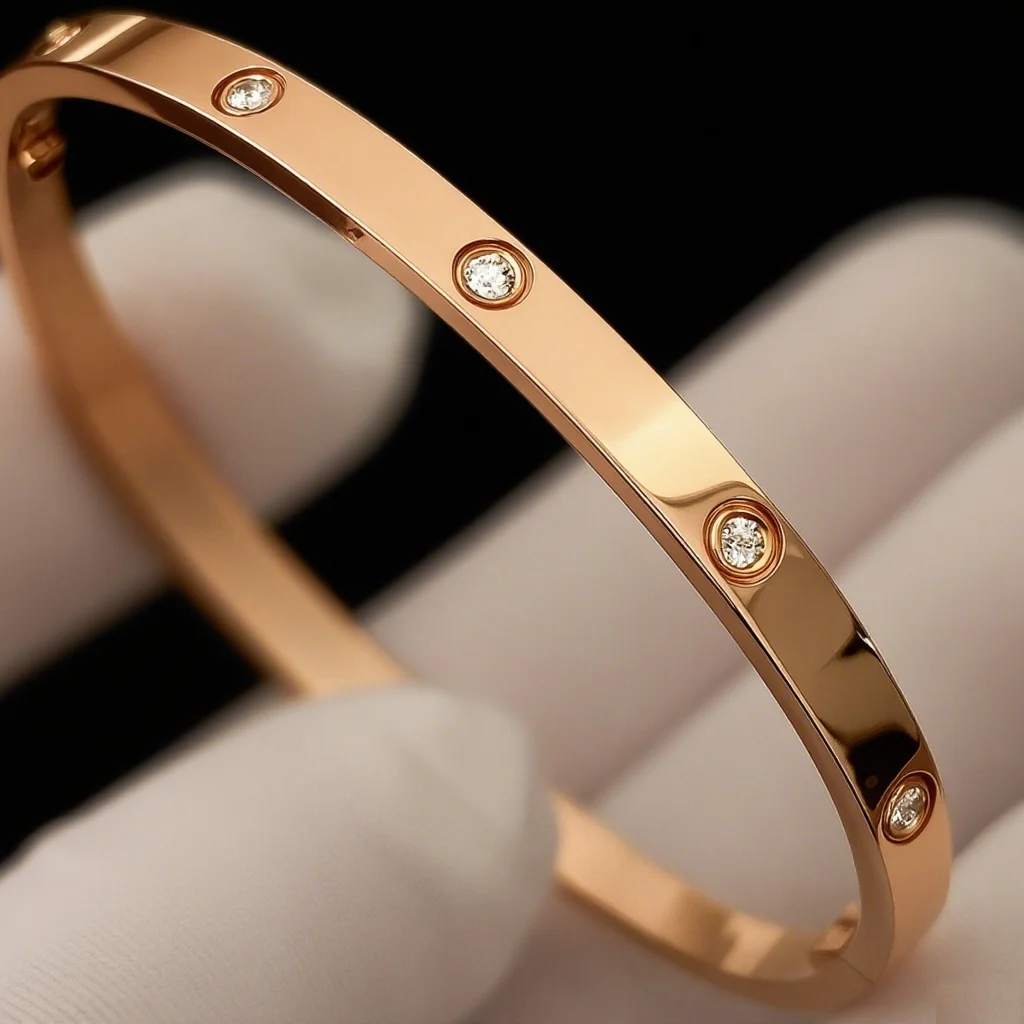 

Trendy boutique s925 silver high-end jewelry diamond inlaid bracelet with soft and smooth texture for men and women