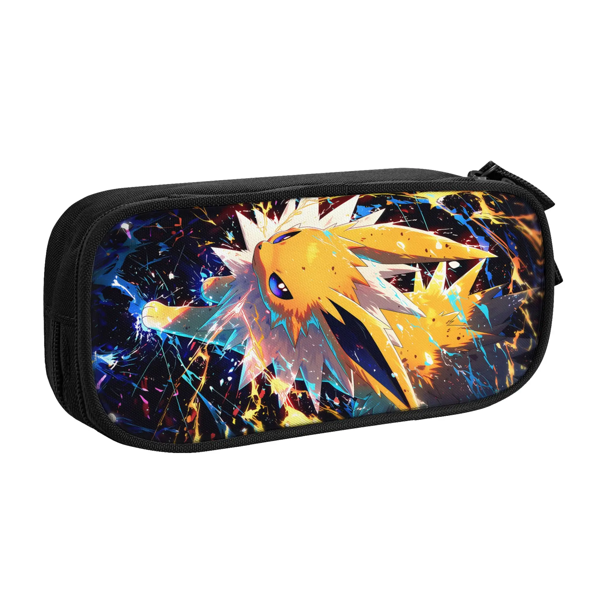 Large Capacity Bags for Child Cartoon Pokemon Theme Anime Jolteon  School Pencil Bag for Boys Gilrs Kids