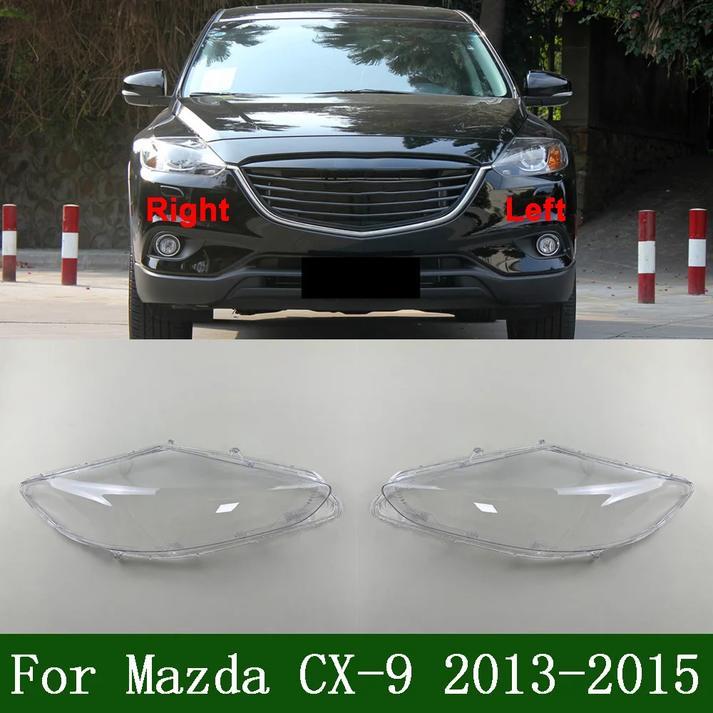 For Mazda CX-9 2013 2014 2015 Car Accessories Front Headlamps Transparent Lampshades Lamp Shell Headlights Lens Cover Plexiglass