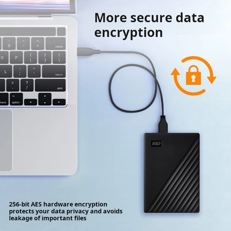 Disco rígido portátil Western Digital (WD) de 4 TB, USB 3.0, série My Passport, disco rígido mecânico de 2,5 polegadas, dispositivo externo