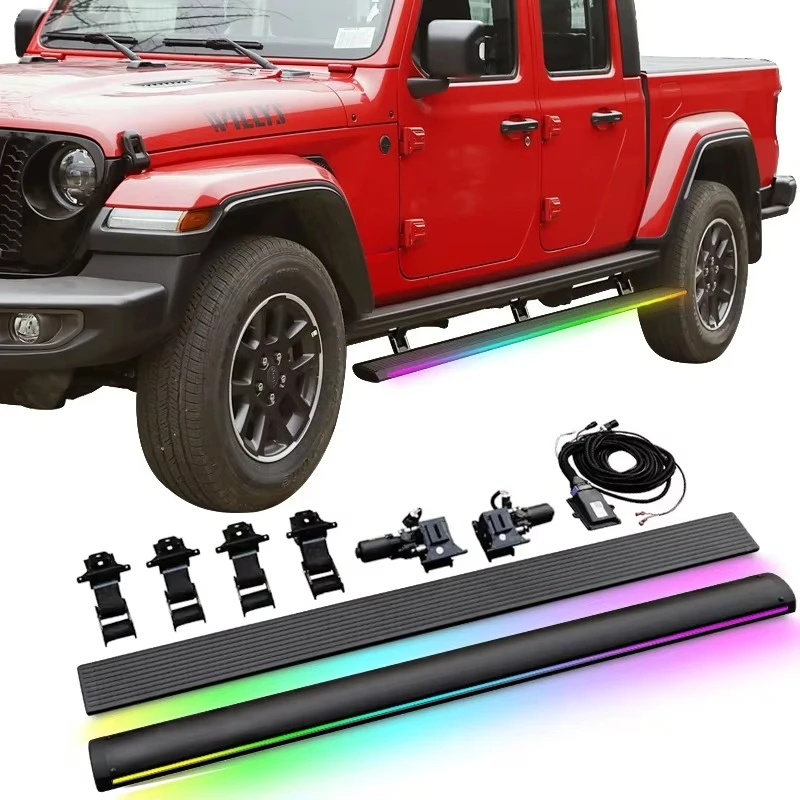 

LED Colorful Lighting Electric Power Running Board Electric Side Steps for Gladiator JT 2019-2025