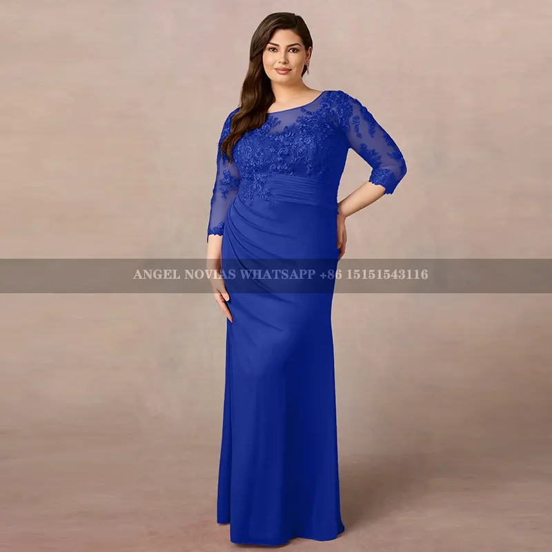 Long Plus Size Blue Mother of the Bride Dresses for weddings Wedding Party Gown vestidos de fiesta elegantes 2024 para boda