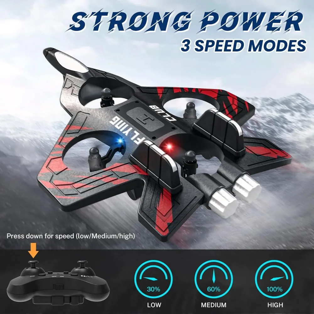 Remote Control Foam Fighter Jet for Kids and Adults with Auto Hover and Headless Mode