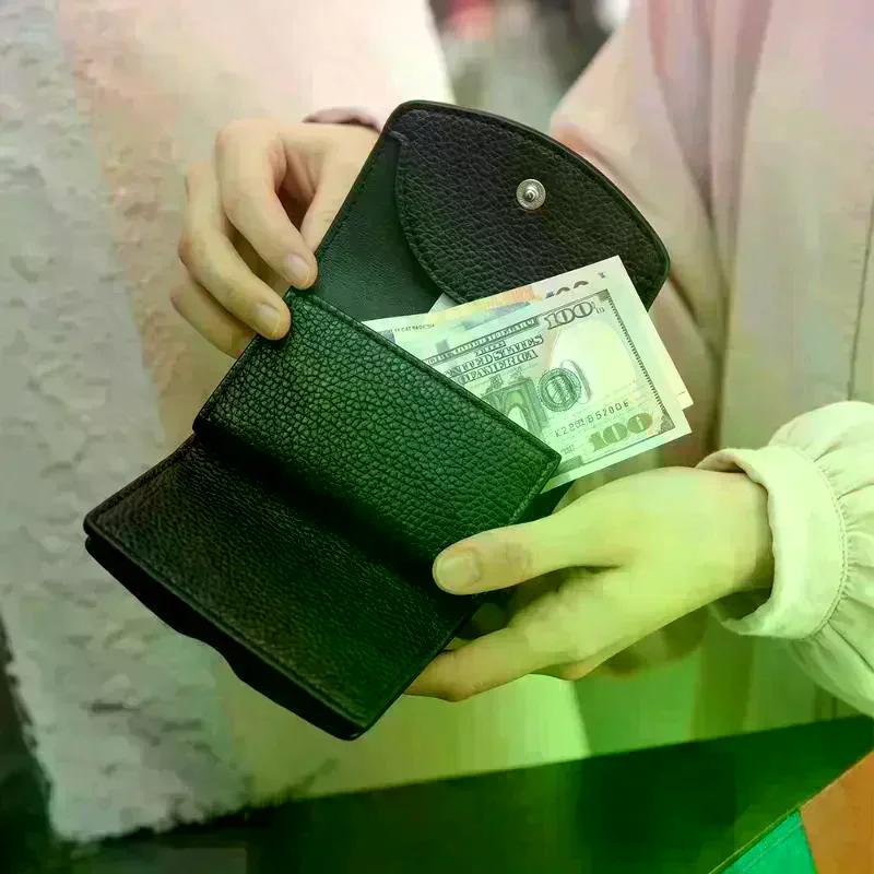 Short PU Leather Women Wallet Minimalist Multi Card Slots Coin Purse Soft Touch Multicolor Portable Small Clutch Girls Gift Min