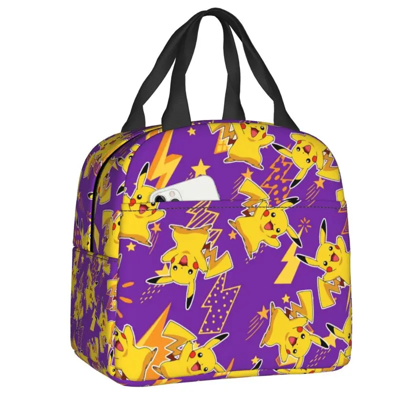 

Custom Bikachus Lunch Bag Men Women Cooler Thermal Insulated Lunch Box for Kids School Children