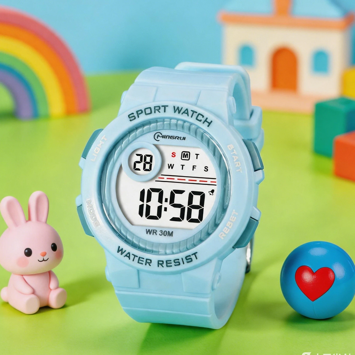 Crianças relógio digital à prova dwaterproof água para meninas meninos azul eletrônico esporte criança relógios alarme natação relógios presentes