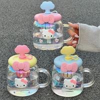 HelloKitty Glass Cup Girl Cute Fashion 2025 New Large Capacity 750ml Straw with Handle High Temperature Resistant Big Belly Cup