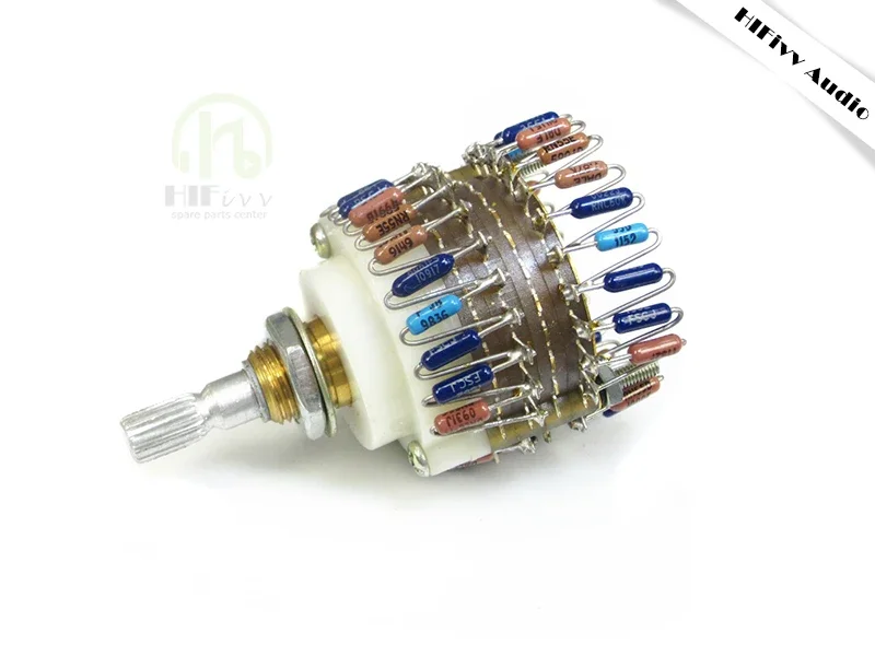 1PCS Assembled Dale 23 Step Attenuator Two-Channel Volume Potentiometer 500K / 200K / 100K / 50K / 10K -Optional