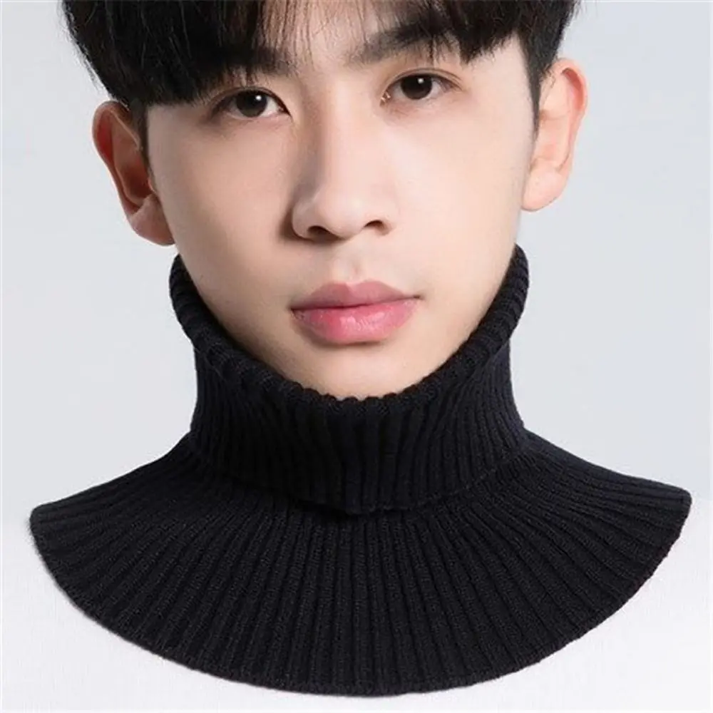 

Wool Men Solid Color Detachable Scarf Knitted False Collar Scarf Men Fake Collar Scarf Neck Sleeve Scarf Apparel Accessories