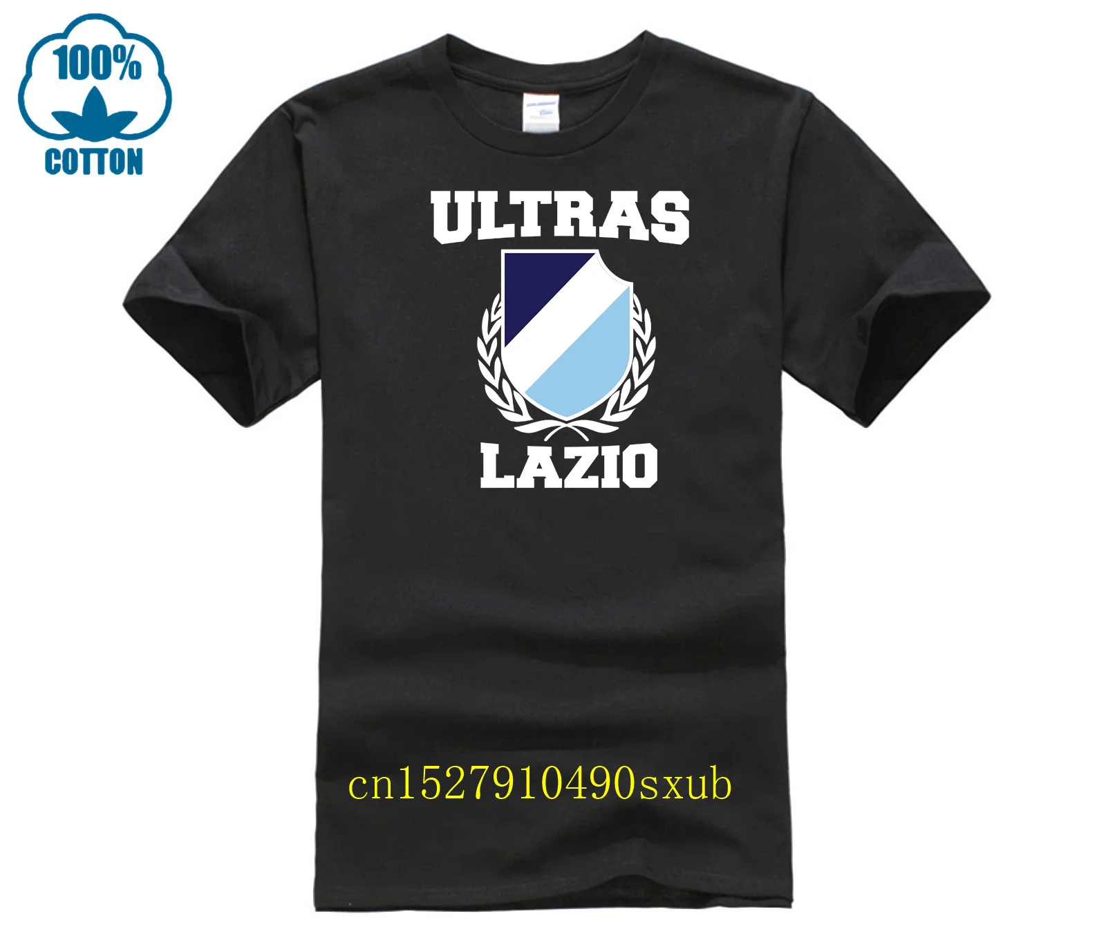 Ultras Lazio Black Tee Shirt FootballFans T Shirts Mens Fashion Short Sleeves Cotton Bottoming T Shirt Top Clothing