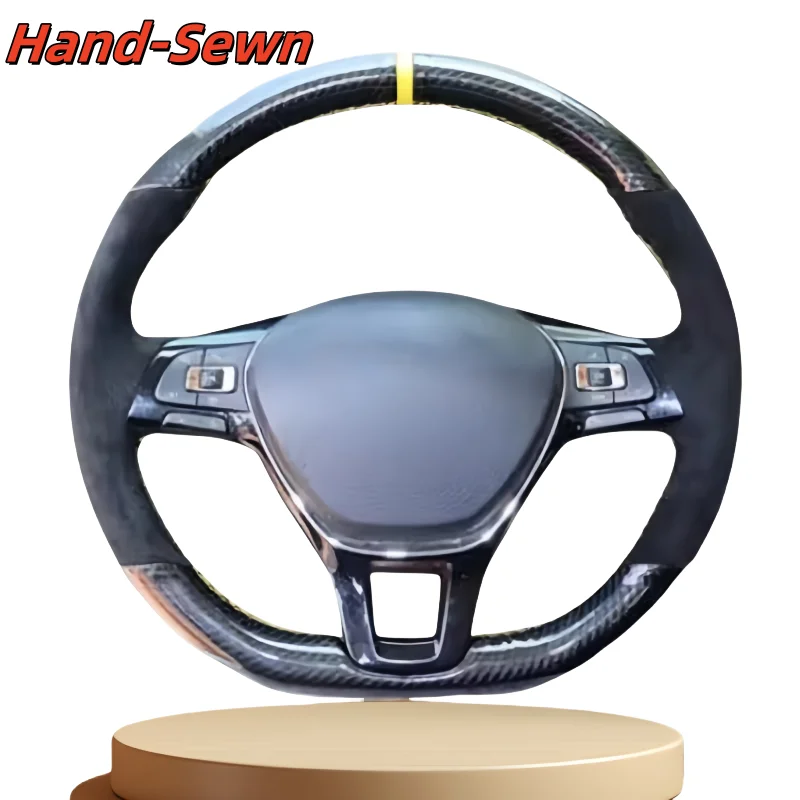 

Car Steering Wheel Cover Hand-Sewn Genuine Leather For Volkswagen VW Golf 7 Mk7 Touran Up New Polo Jetta Passat B8 Accessories
