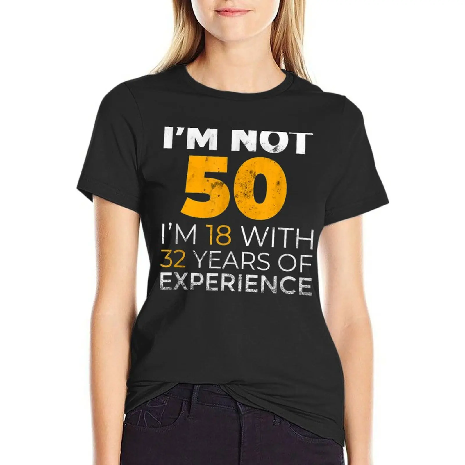 

50Th Funny Man Woman 50 Years Party T-Shirt summer tops plain t shirts for Women loose fit