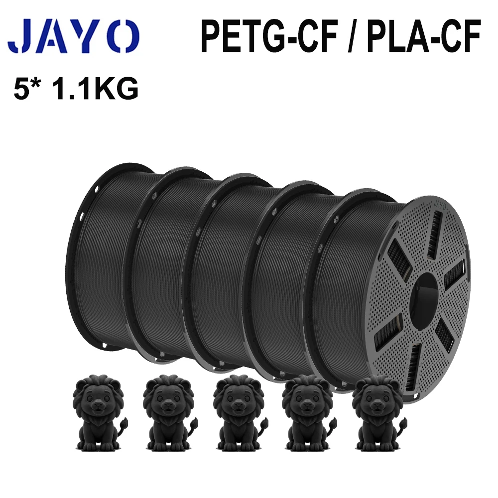 JAYO 5Rolls PETG-CF/PLA-CF 3D Printer Filament 1.75mm PLA/PETG Carbon Fiber Filament High Impact Strength 3D Printing Materials view 2