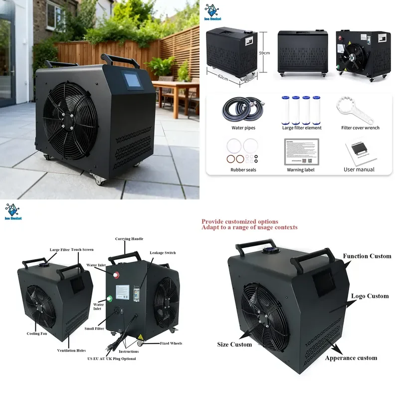 for Smart Ice Bath Machine with Cooler and Filter Ozone 2HP Wifi Remote Control Compressor Pump Core