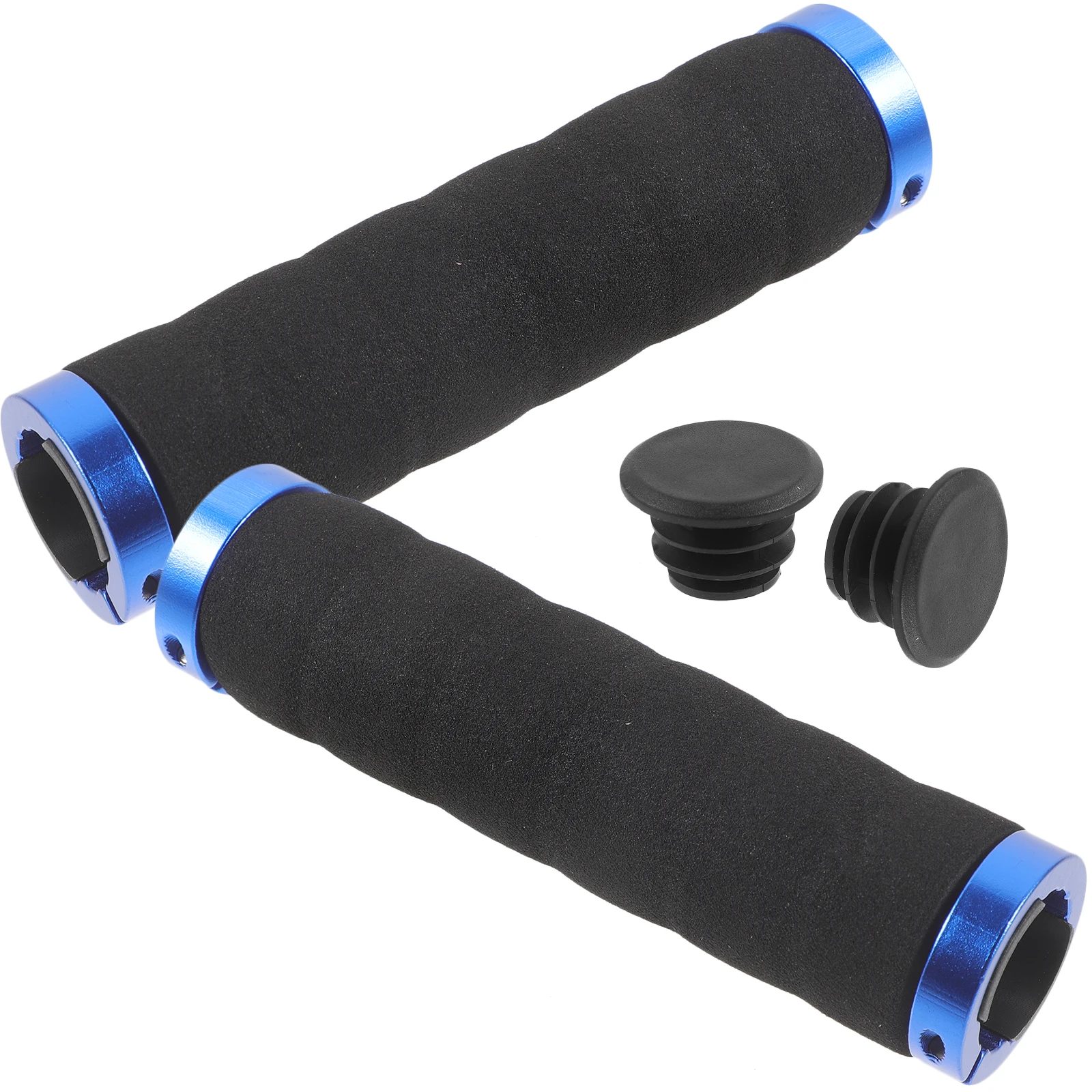 

1 Pair Of Metal Foam Cycling Handlebar Grips Non-Slip Shockproof Mountain Bike Handle Covers Durable Wrist Support Easy Install
