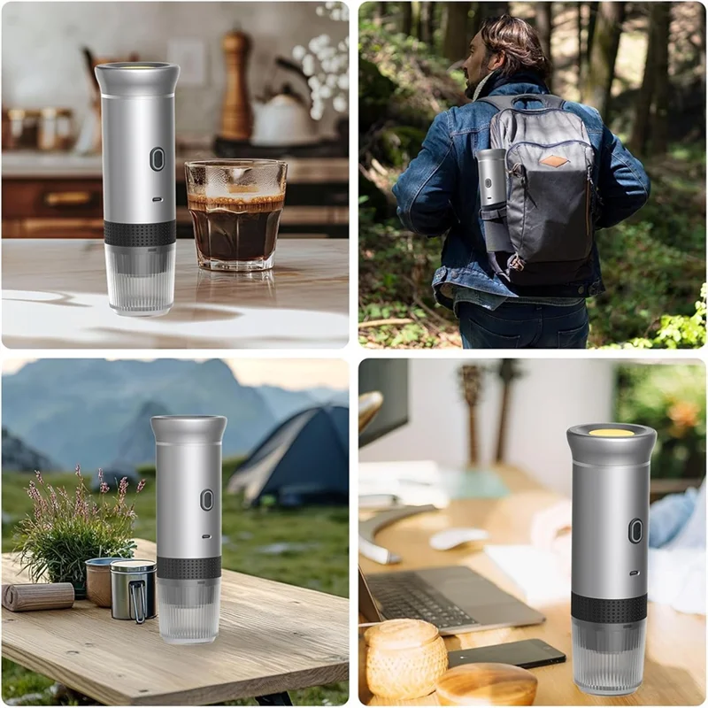 B07B-Máquina de café expresso portátil elétrica e sem fio 3 em 1 cápsulas compatíveis em pó, ideal para casa e viagens
