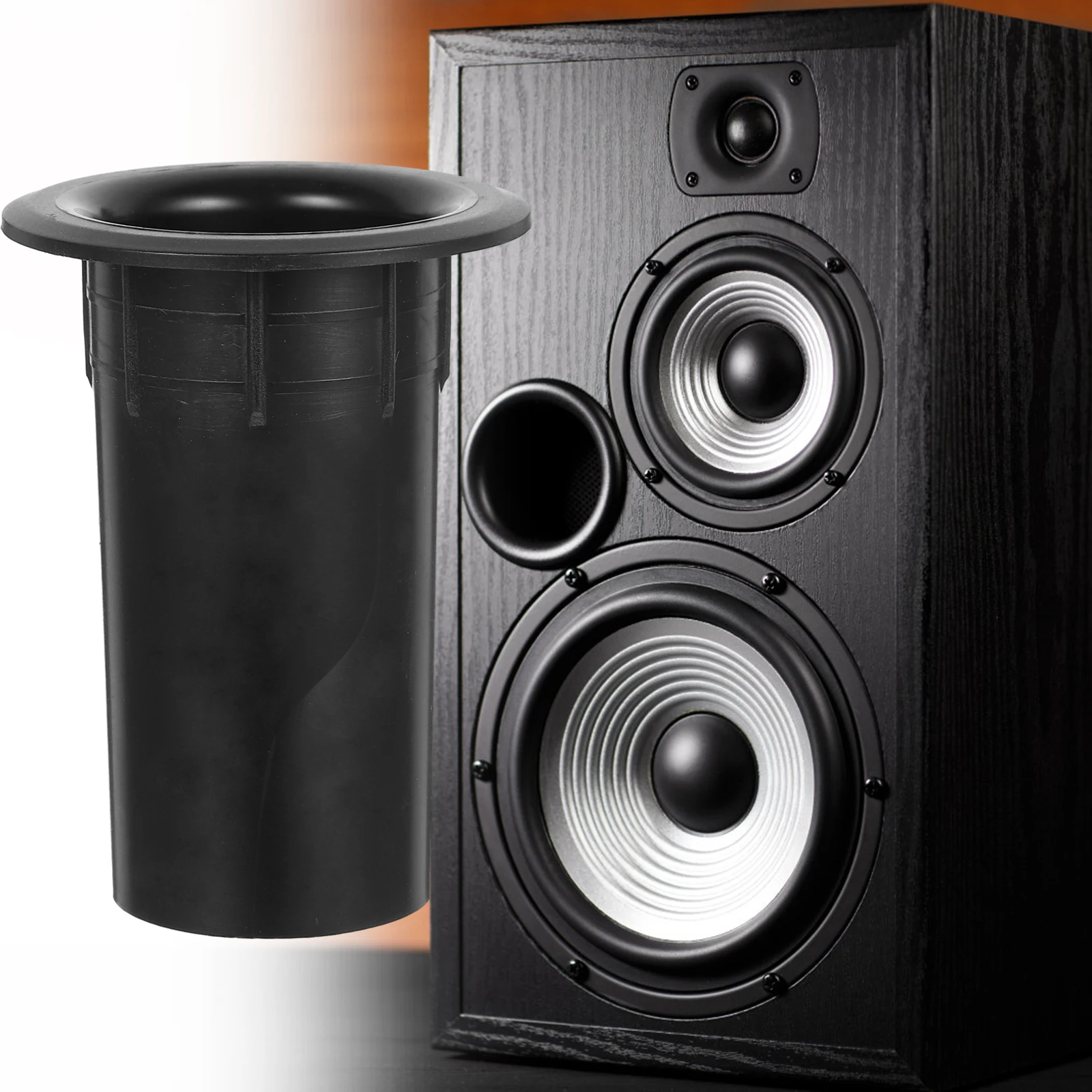 

Black Plastic Speaker Port Tube Bass Reflex Tube Subwoofer Port for Woofer Box Smooth Surface Easy Install High Performance