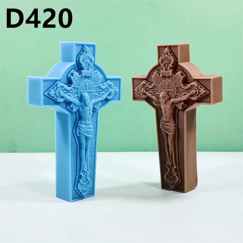 Cross Jesus Silicone Mold For Wedding Festive Candle Mold Love Christmas Tree Plaster Molud Aromatherapy Wedding Gift Handmade K