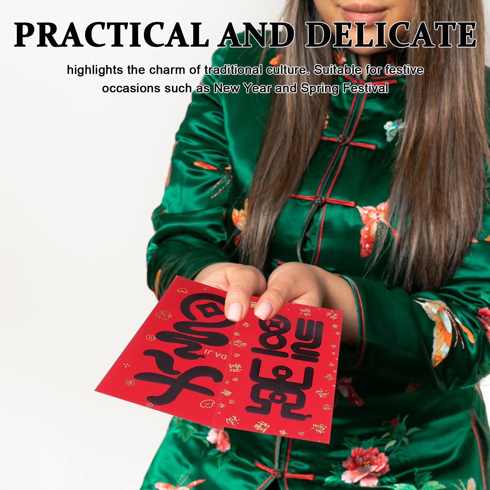 

6 шт. Конверты для наличных, китайский Новый год, красные 2024 пакетов-карточки с мультяшным китайским Хунбао