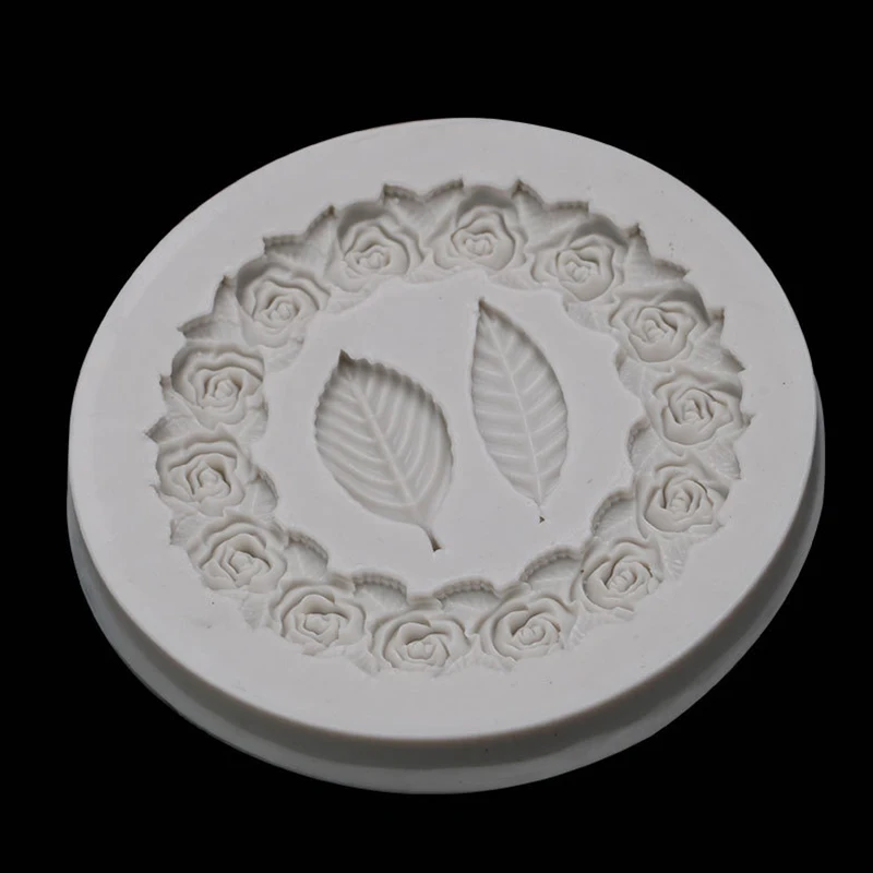 New【Rosette Leaves Silicone Mold Resin Cake Diy Chocolate Picture Frame Sugar Baking Moulds Molding Decoration Tools】