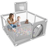 50 Inch Large Baby Playard With Basketball Hoop and Breathable Mesh Children Kids Baby Playpen Fence for Indoors Outdoors