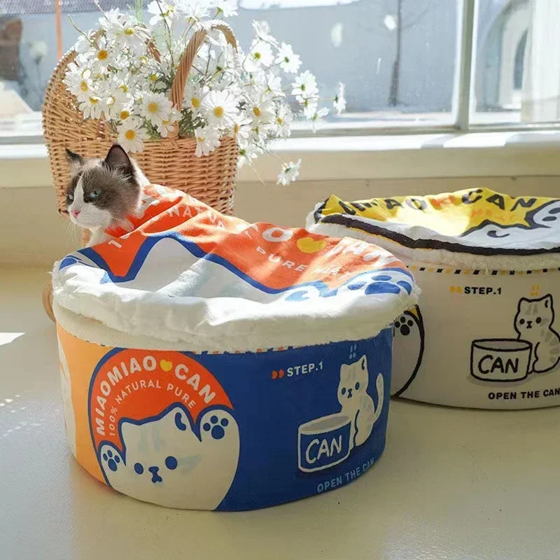 Cama para Mascotas Extra Grande y Cálida, Tipo Casa de Fideos Instantáneos, Desmontable, con Cojín y Colchoneta, para Perros y Gatos