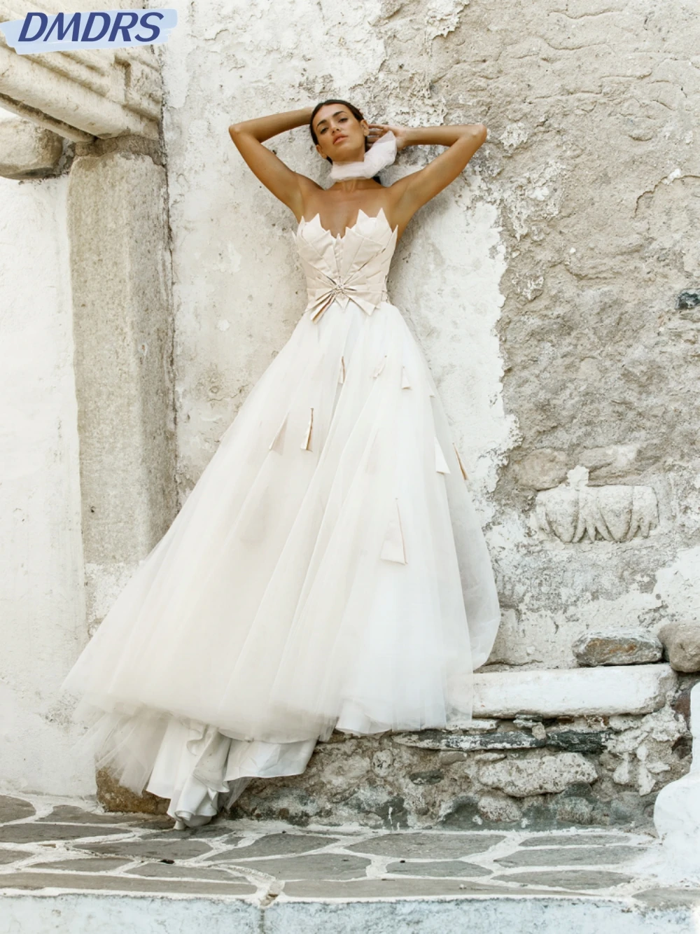 Vestido De novia sin mangas con Espalda descubierta, Sexy, romántico, escote Corazón, elegante, blanco, línea A, largo, boda