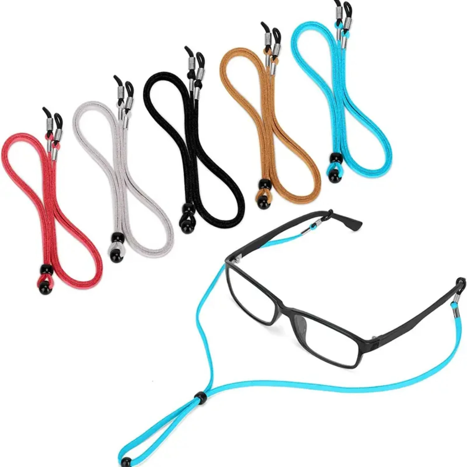 Men's Sports Glasses Strap- Adjustable Sunglasses Cord Retainer Safety Lanyard in Multicolor- Trendy Glasses Hanging Chain