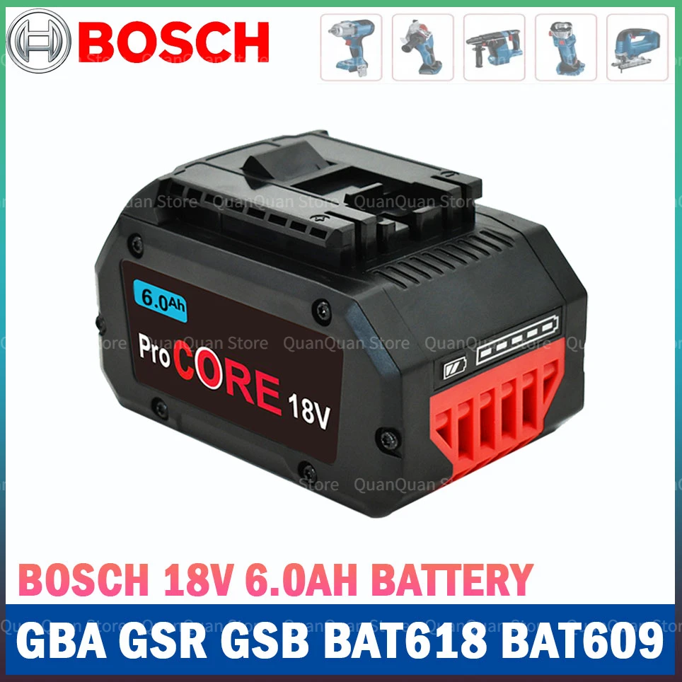 

Bosch 18V 6000MAH Professional System Cordless Tool BAT609 BAT618 GBA18V8 21700 Battery 18V 8.0Ah ProCORE Replacement Battery