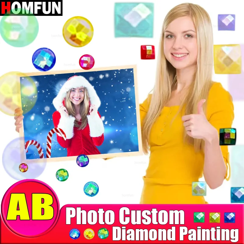 

HOMFUN AB 5D алмазная живопись фотографии на заказ полная квадратная Алмазная мозаика Сделай Сам Картина искусственной вышивки распродажа