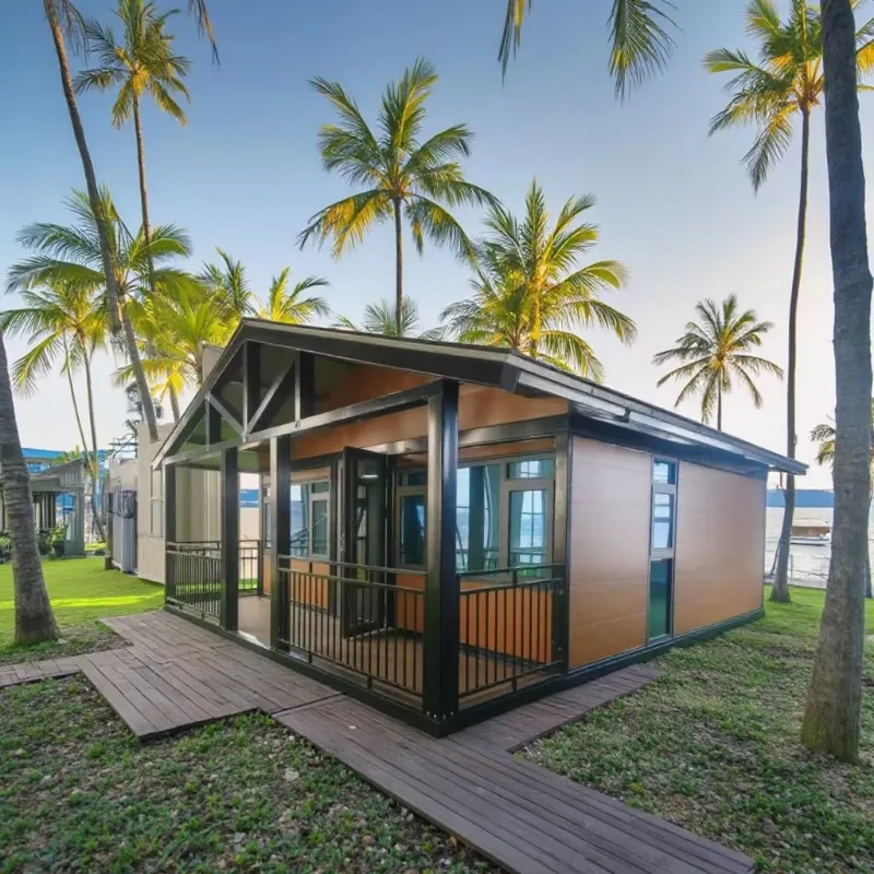 حاوية مزدوجة قابلة للتوسيع، وحدة مكتب جاهزة متنقلة، منزل فاخر جاهز مع حديقة #1