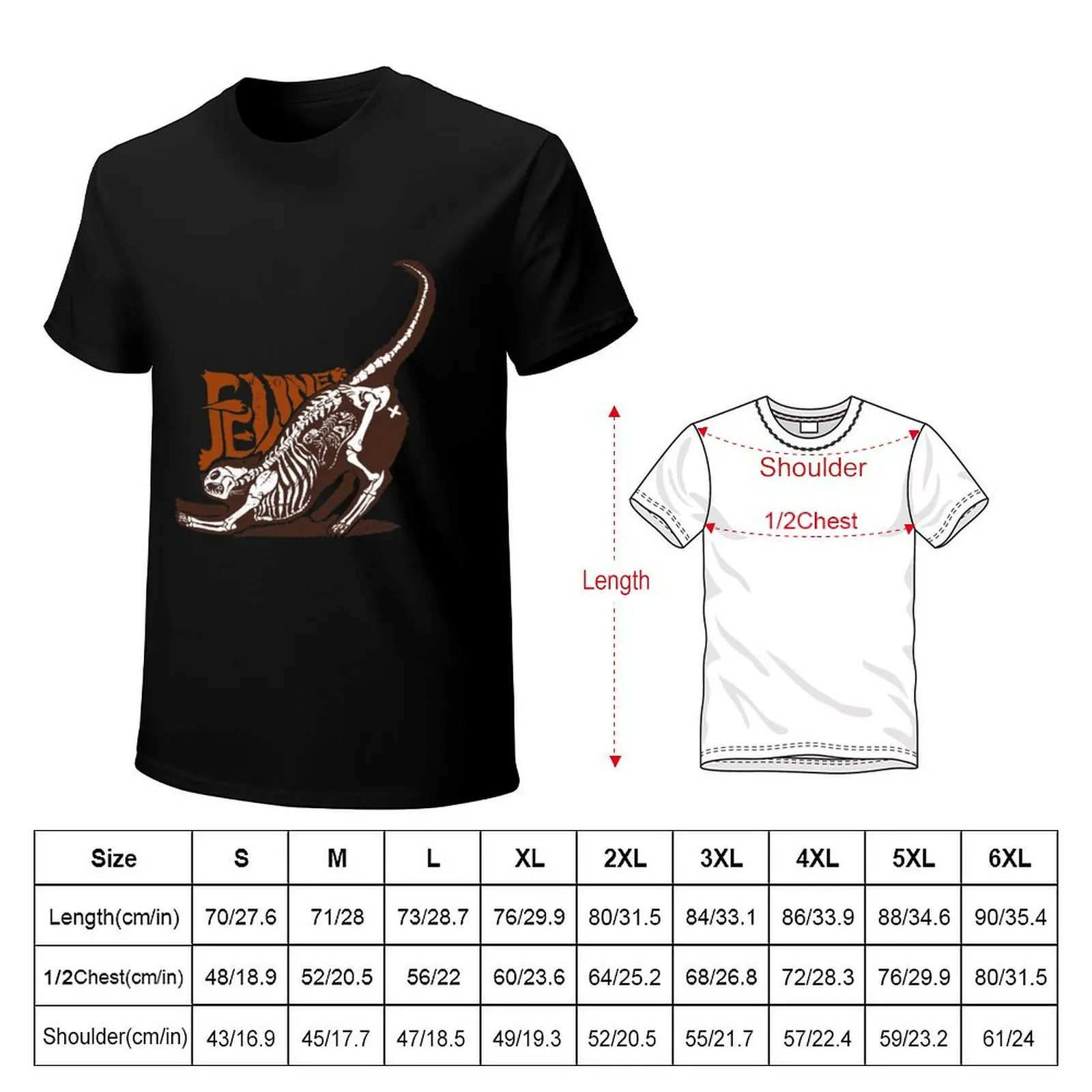 Feline cat skeleton profile T-Shirt t shirts designer T-Shirt