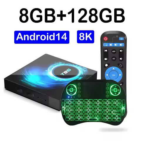 TV Box Android 14 T95 8K Ultra 4K 8GB 128GB Smart TV Box Bluetooth 5.4 Dual Wifi 5G Allwinner H313 Media Player Google Assistant