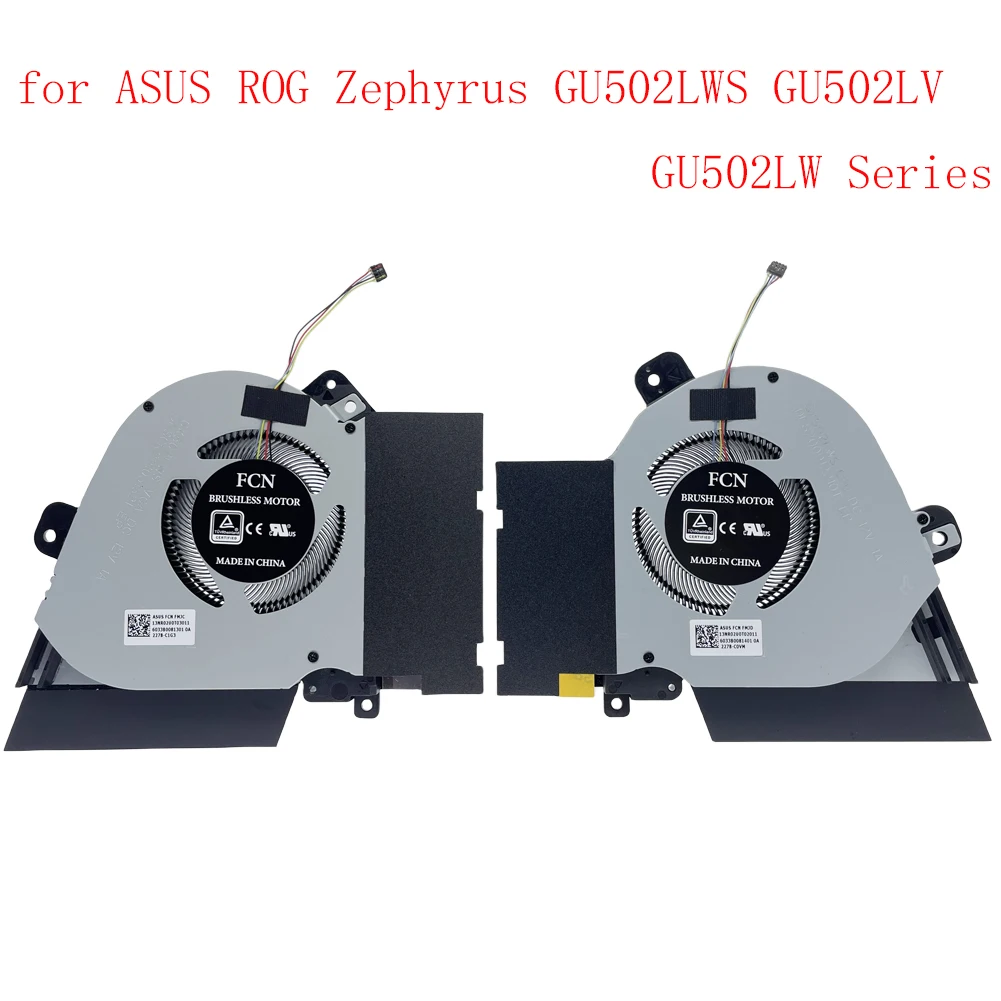 Replacement Fan for ASUS ROG Zephyrus GU502LWS GU502LV GU502LW CPU & GPU Cooling Fan Set DC12V 1A