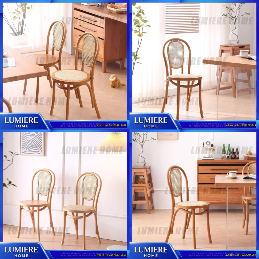 

Vintage Wood Bent Coffee Chair with Backrest Retro Wabi Sabi Style Dining Chair for Cafe Bistro Home Use Comfortable Mid Century