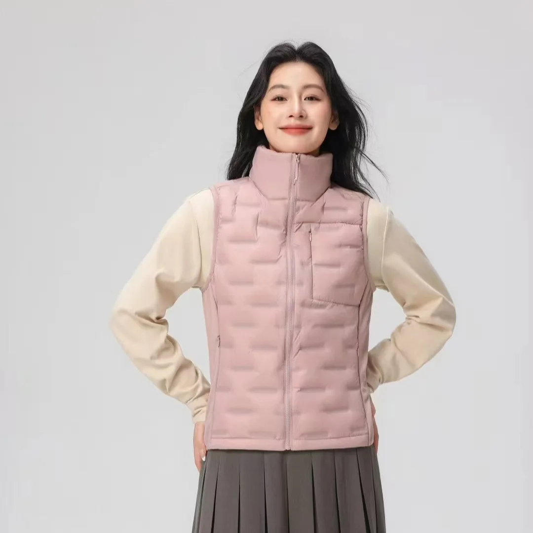 Zimowa Nowa Damska Kamizelka Bez Rękawów z Wypełnieniem ze 90% Białego Puchu Kaczego, Ultralekka, Ciepła Kamizelka dla Kobiet