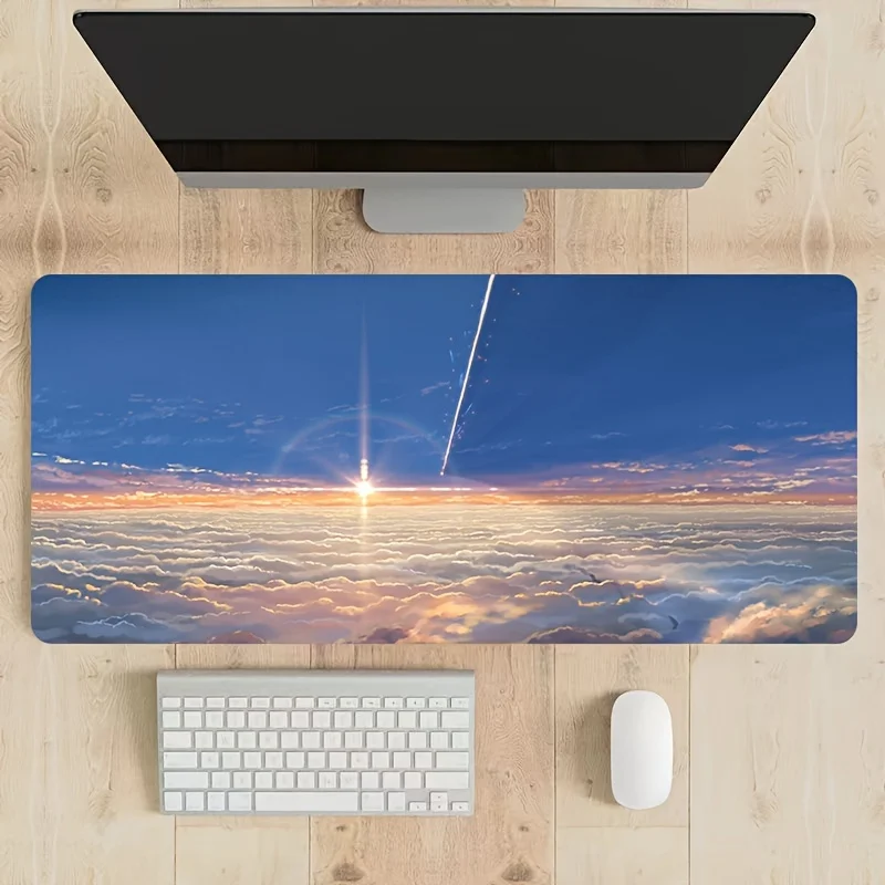 

Большой игровой коврик для мыши Blue Sky White Cloud, коврик для компьютерной клавиатуры, настольный коврик из натурального каучука, нескользящий офисные аксессуары, украшение
