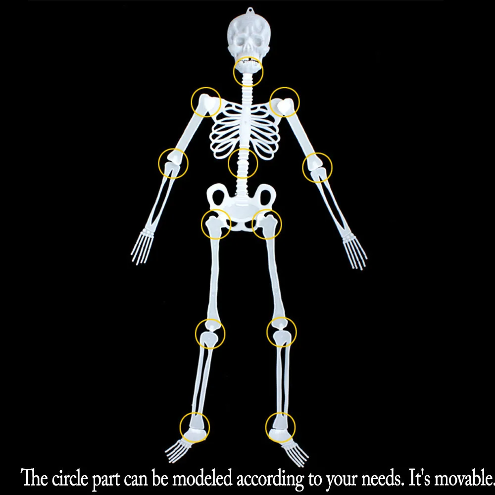 1pc 32cm Luminous  Skeleton Body Scary Halloween Toy Haunted House Tricky Prop Adornos De Halloween 2024