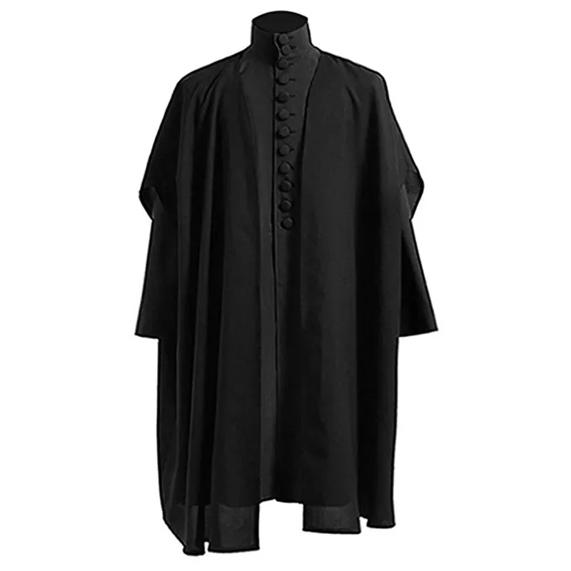 Professor Severus Snape Cosplay Costume Hogwartes School Black Cloak Shirts Suits Adults Robe Magic Wand Carnival Party Uniforms