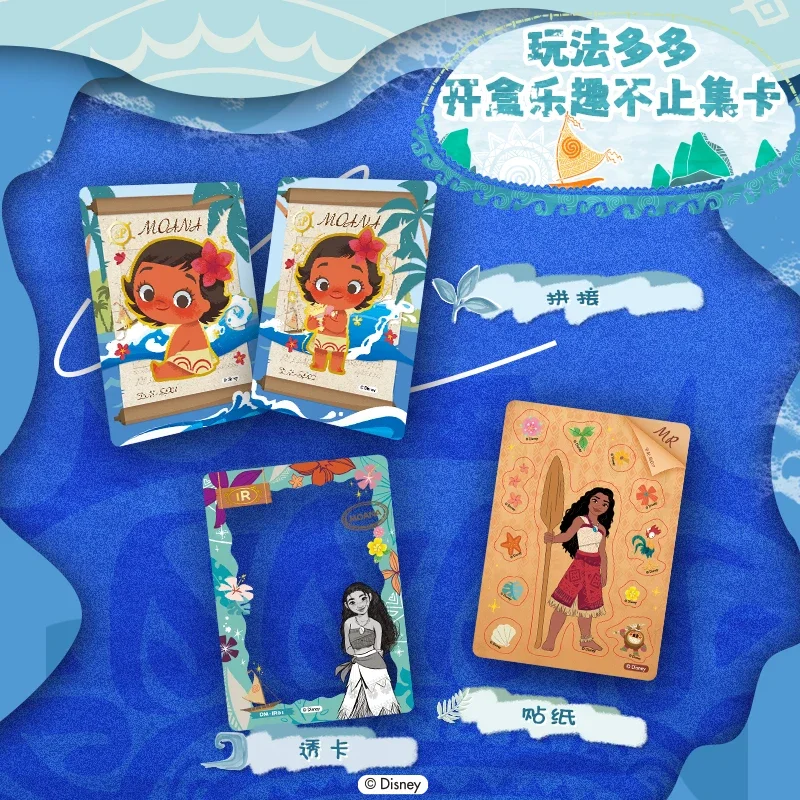 Card Fun Genuine Disney Moana Cards Ocean Qiyuan Adventure Journey Animation Role Moana Simea Collectible Cards Toy Gift