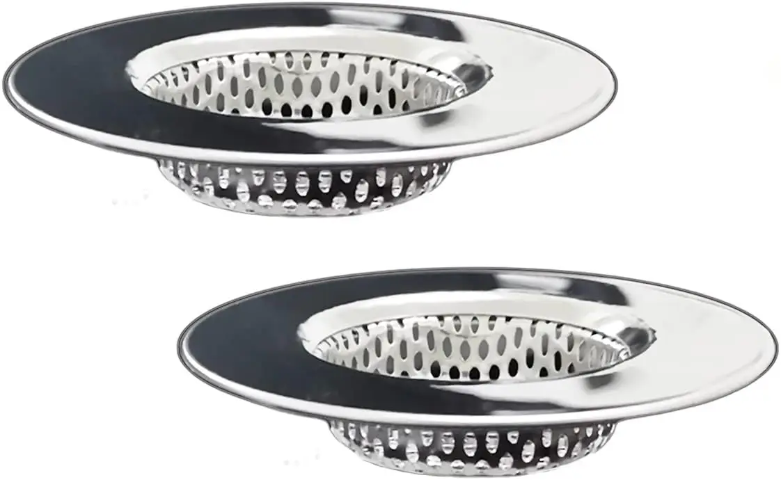 

2PCS 3.0" Top / 1.75" Basket Bathtub Drain Strainers, Shower Hair Catcher, Stainless Steel Drain Cover for Bathroom Floor