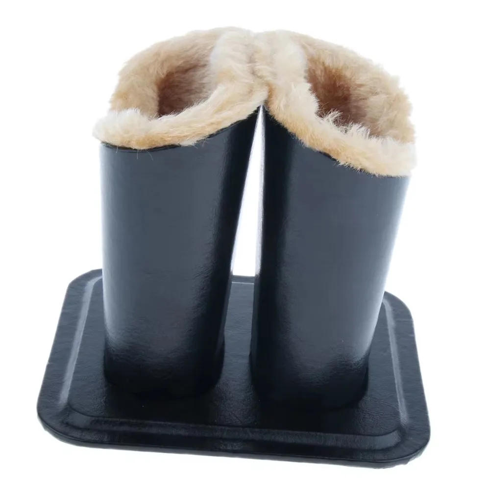 Plush Lined Eyeglasses Holder PU Leather Pattern with Magnetic Base Glasses Stand Case Anti-scratch Protective