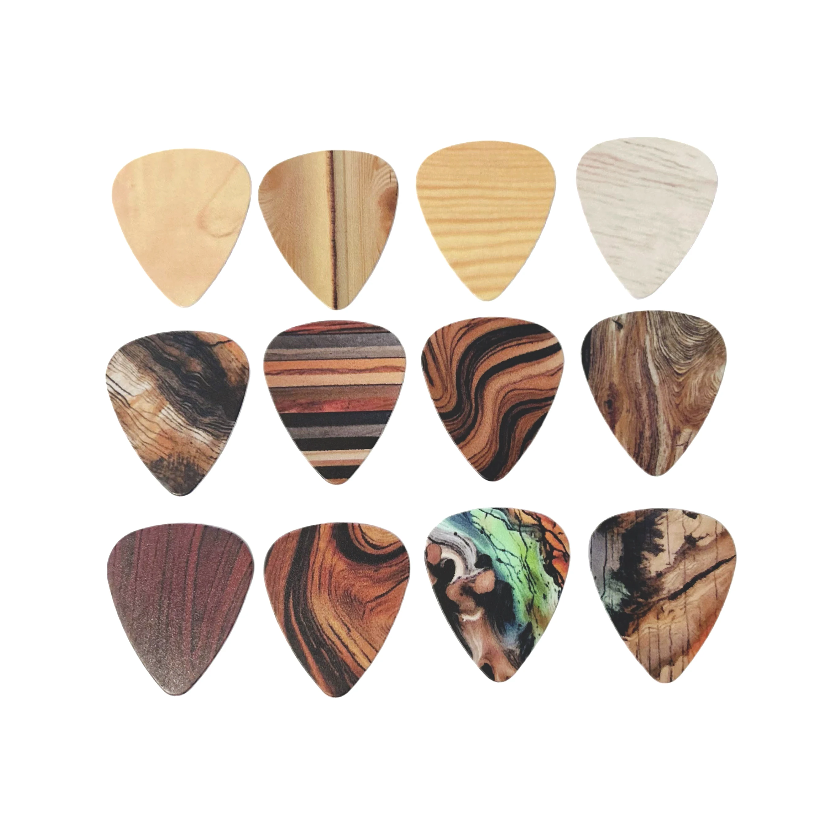 50-Piece Boxed Guitar Picks Set .  Three Thicknesses mixed - Made of PVC with 8-Cell Storage Box - Musical Instrument Accessorie