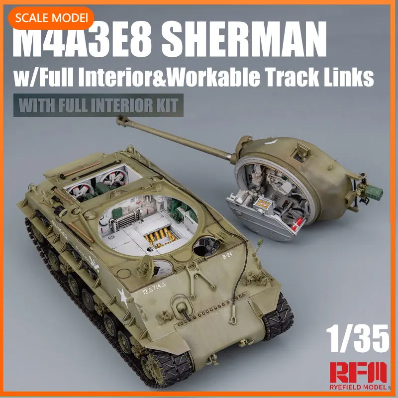 1/35  Ryefield model building kits RM-5042 M4A3 76W HVSS Sherman With full interior and workable track links