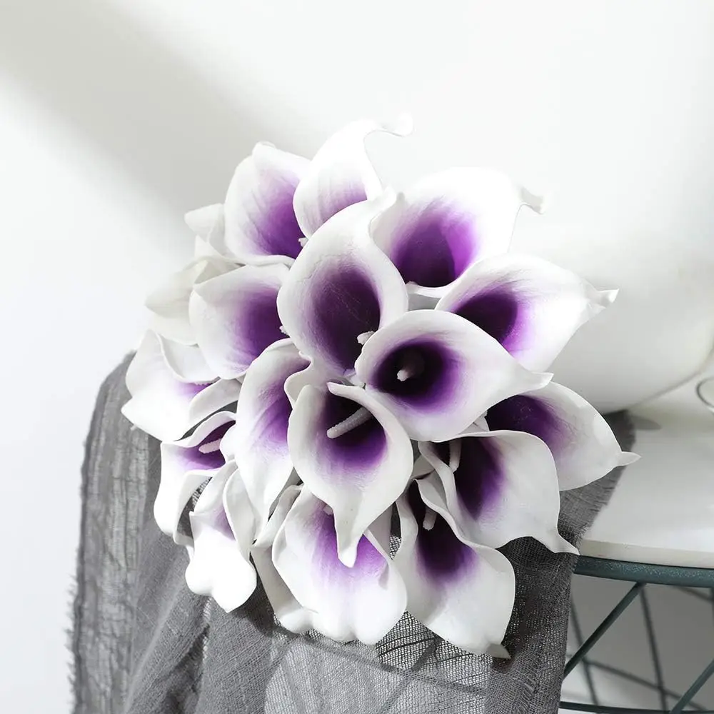 20 Stück künstliche Calla-Lilien-Blume, fühlen sich echt an, Latex-Blumen für DIY, Hochzeitsstrauß, Party, Heimdekoration (reinweiß) – Detail 37