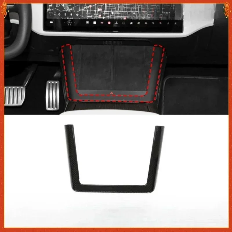 

For Tesla Model S/X Real Dry Carbon Fiber center console charging panel frame interior Decoration Modification Accessories