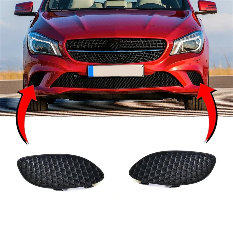 1Pair Car Front Bumper Fog Light Cover Bezel Grille A1178852300 A1178852400 for Mercedes Benz CLA C117 2013-2019